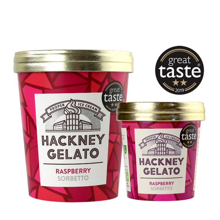 Hackney Gelato Raspberry Sorbetto - 500ml (LONDON ONLY)
